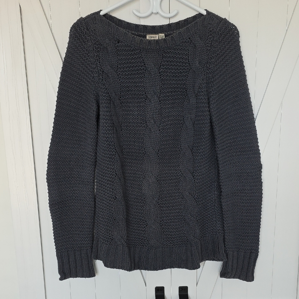 Esprit Dark Gray Cable Knit Sweater